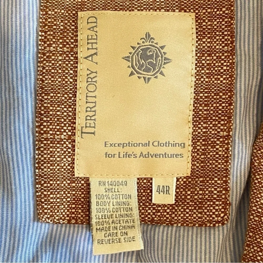 Territory Ahead Tan Cotton Blazer Jacket Sport Coat Size 44R NWOT